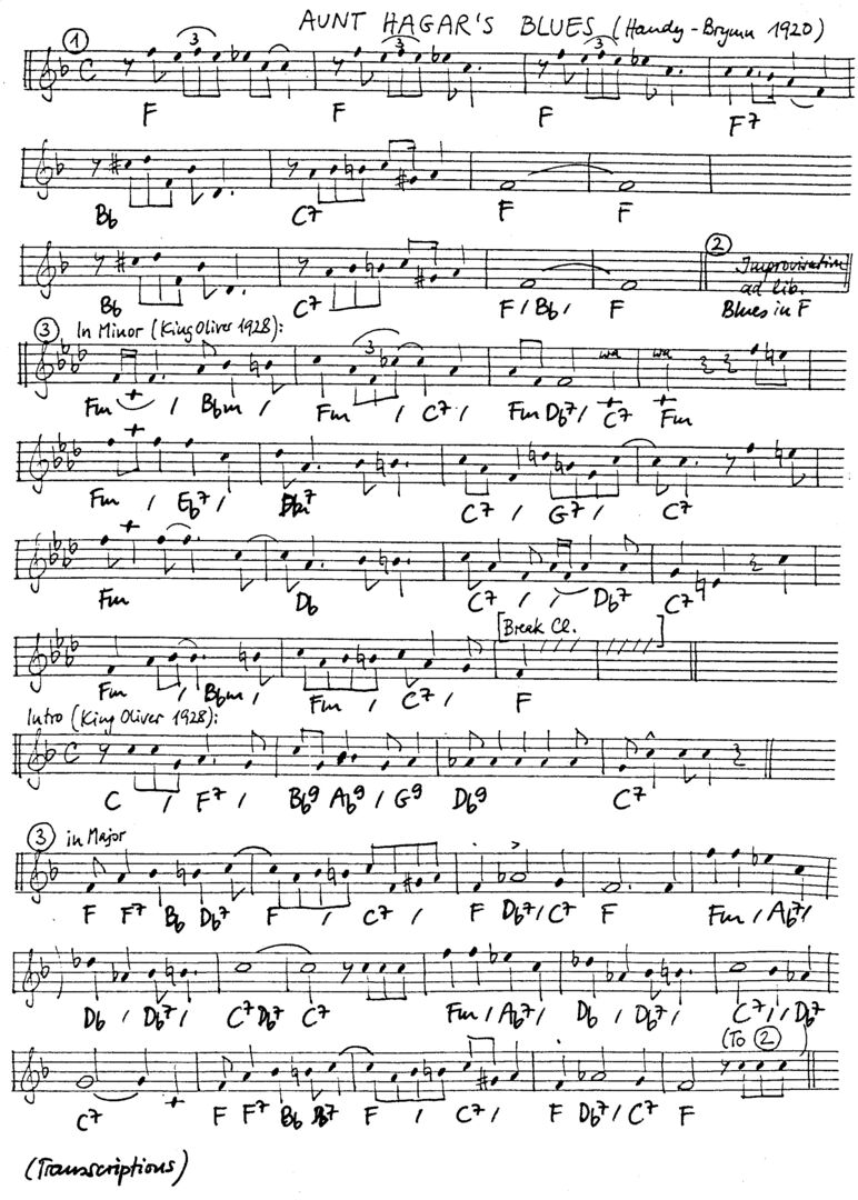 aunt hagars blues leadsheet – book us for your next 20s or gatsby event